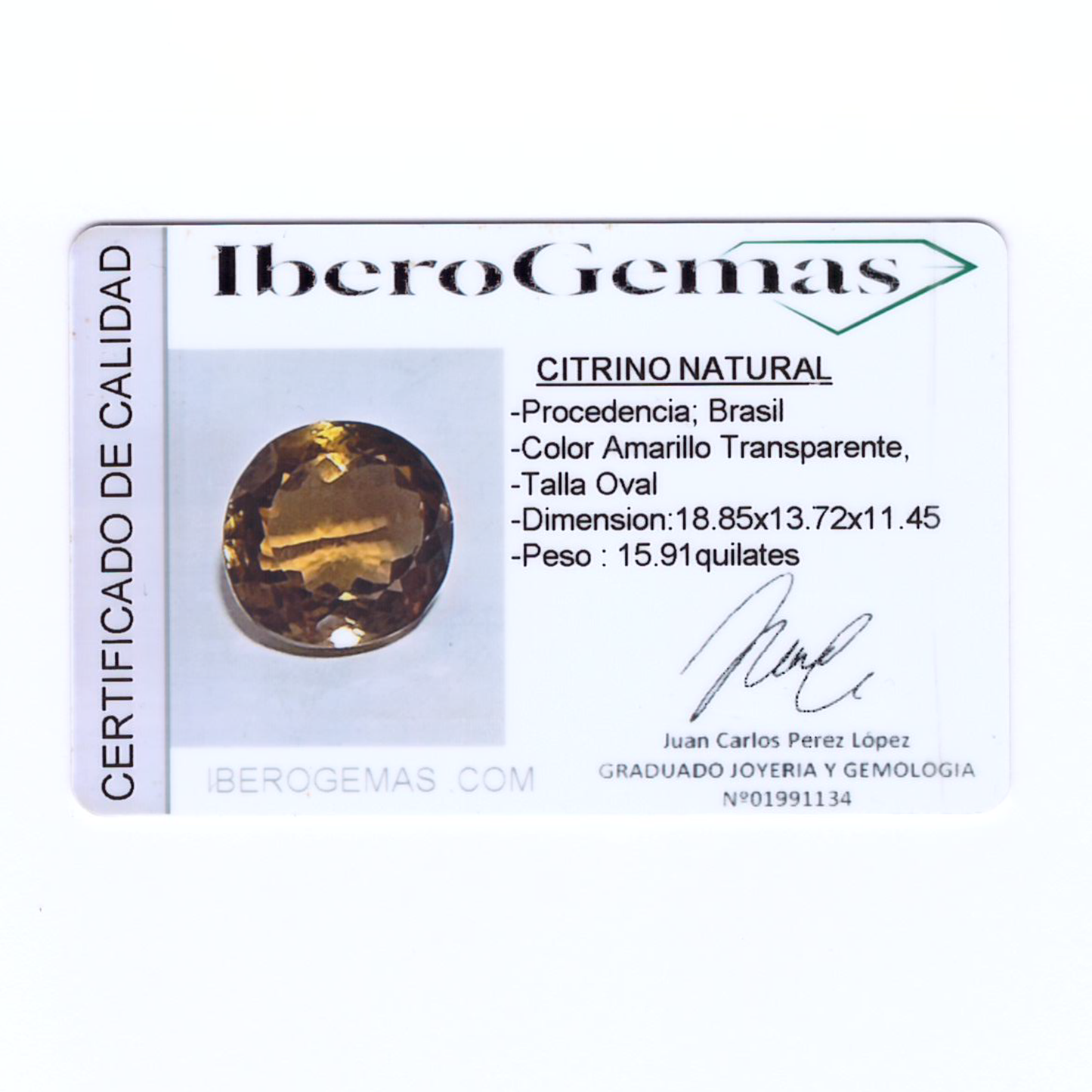 CITRINO NATURAL 15,91ct