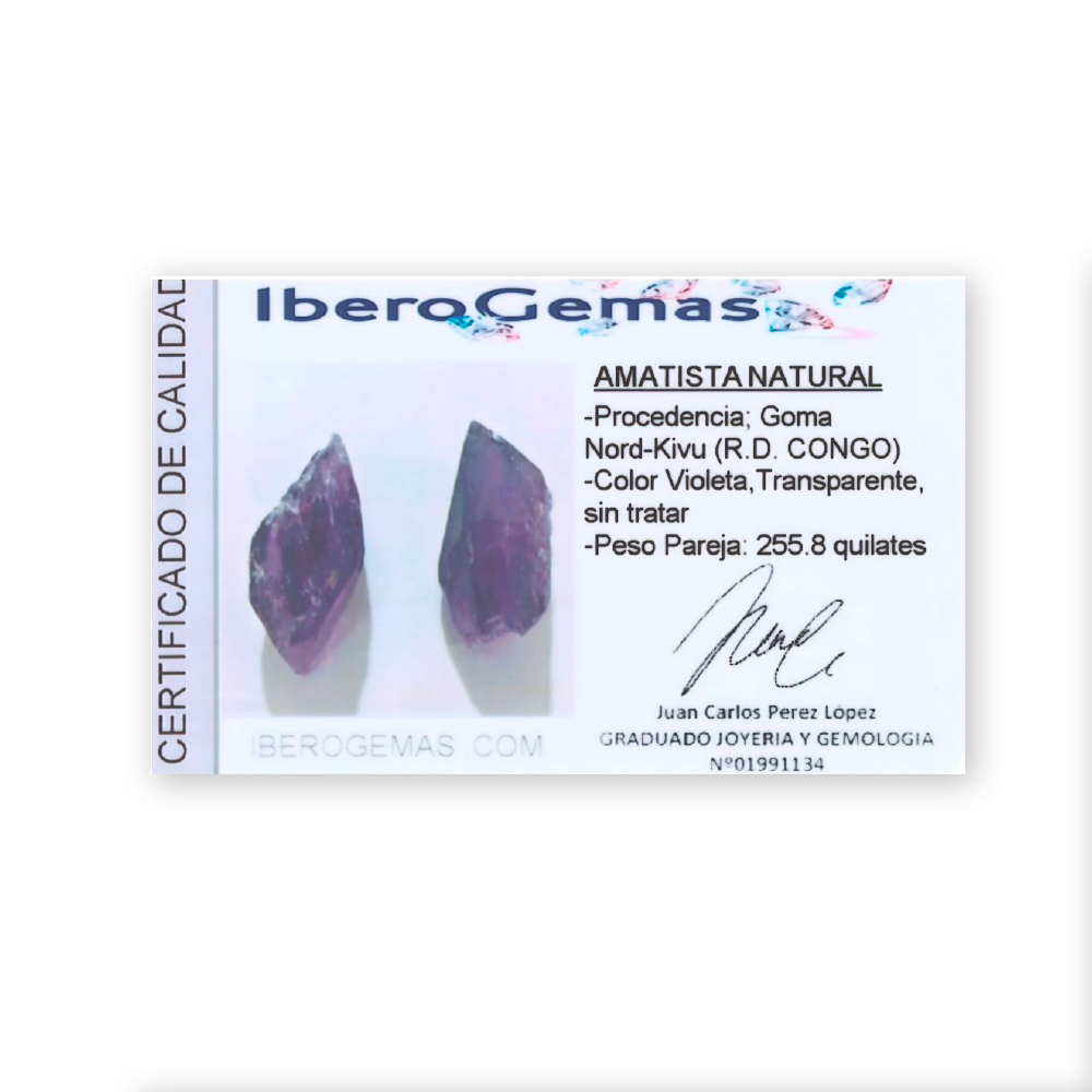 PAREJA AMATISTA BRUTO 255,8ct